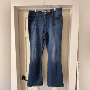 Seven7 Women's High Rise Slim Flare Jean - 16